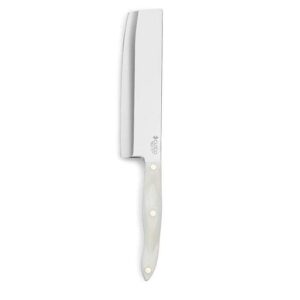 cutco 1735 vegetable knife with 5.5" white (pearl) handle and 7.7" straight edge