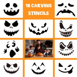 2022 NEW 8PCS Pumpkin Carving Kit, Heavy Duty Stainless Steel Knife Set for Kids Adults,Pumpkin Carving Set with Carrying Case and Sticker