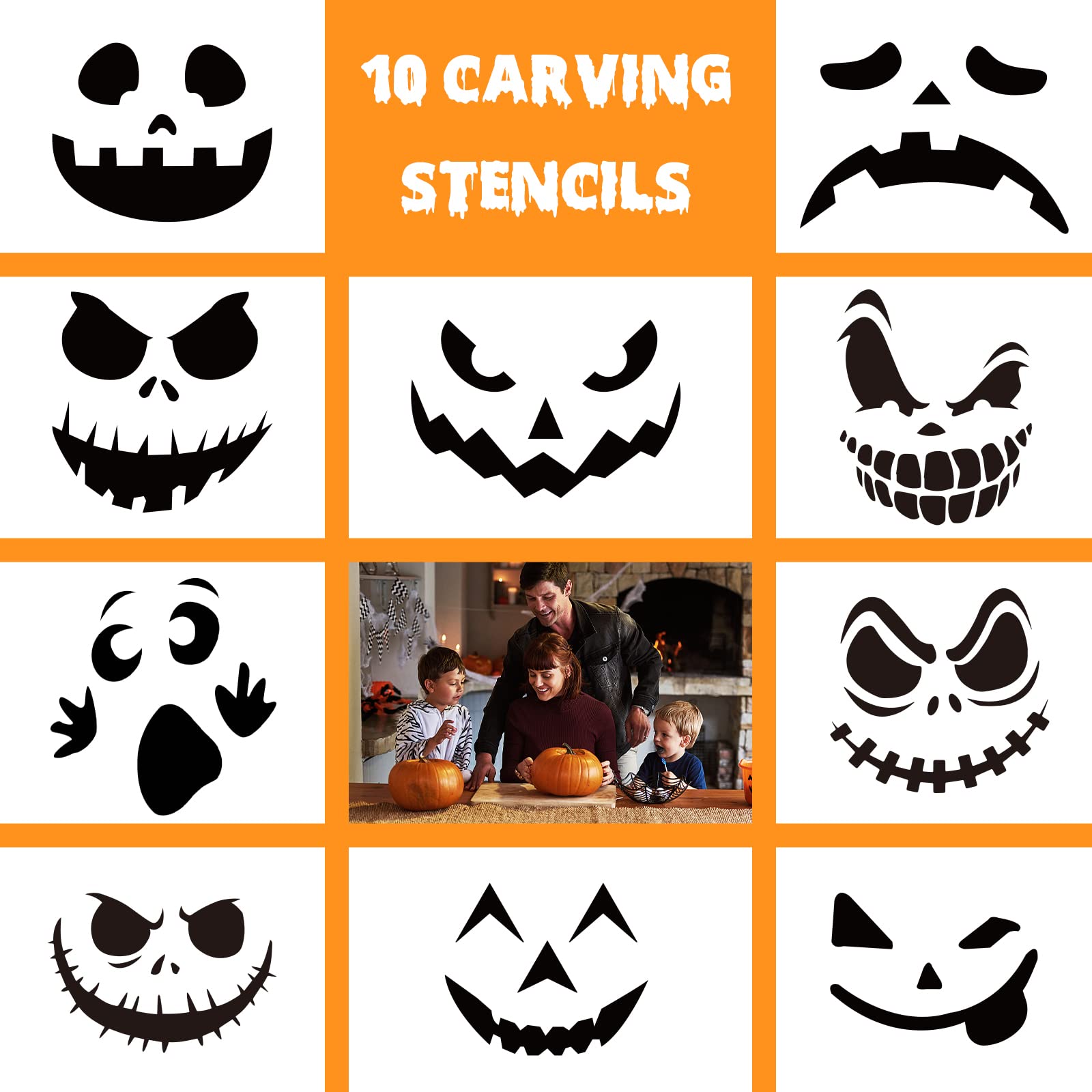 2022 NEW 8PCS Pumpkin Carving Kit, Heavy Duty Stainless Steel Knife Set for Kids Adults,Pumpkin Carving Set with Carrying Case and Sticker