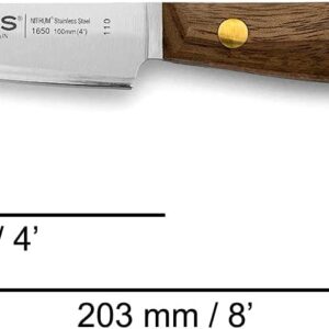 ARCOS Professional Kitchen Knife Set 3 pieces Nitrum Stainless Ste. Ovengkol Wood Handle 100% natural FSC. Series Nordika. High precision cut. Color Brown.