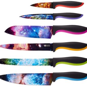CHEF'S VISION Cosmos Knife Set Bundled With BEHOLD Wall-Mounted Magnetic Holder Black