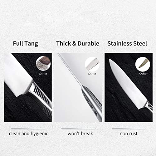 LASTOOLS Kitchen Knife Set, 15 Pieces Knife Sets for Kitchen with Wood Block, Super Sharp and Sturdy Superior German Stainless Steel Knife Sets, Meat Scissors, Knife Sharpener