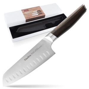 yimikia chef knife, 8 inch chef's knives professional cleaver, 5 layer super steel sharp kitchen knife for cutting vegetable meat fish, with elegant ebony wood handle