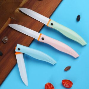 NIOIPXA Paring Ceramic Knife Kitchen Knife with Sharp Blade (Pink)