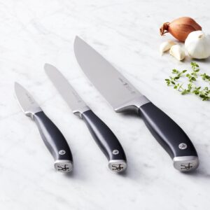 HENCKELS Forged Elite Razor-Sharp 3-Piece Kitchen Knife Set, Chef Knife, Paring Knife, Bread Knife, German Engineered Informed by 100+ Years of Mastery