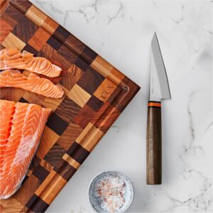 Voeux Kitchen-Honesuki Boning Knife Professional Chef Stainless Steel Blade High Carbon German Stainless Steel,Japanese Fish and Meat Cutting Knife, Razor Sharp Fillet Knife, Rose Wood Handle 5 Inch