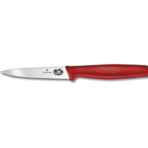 Culinary Depot Victorinox 2-Piece Set of 3.25 Inch Swiss Classic Paring Knives with Straight Edge, Spear Point, 3.25", Red & White