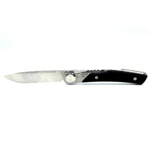 Roger Orfevre Le Thiers Made In France Stainless Steel Actilam T3 Forged Folding Pocket Knife With Locking System, 3.5-in (7.6cm), Charcoal Handle