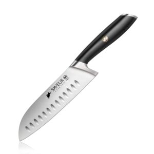 saveur selects 1026214 german steel forged 7" santoku knife