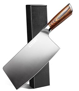 kitory meat cleaver 7 inch, kitchen knife, chopper, chopping knife, german high carbon stainless steel chinese chef knives with ergonomic pakkawood handle for home& restaurant, 2023 gifts