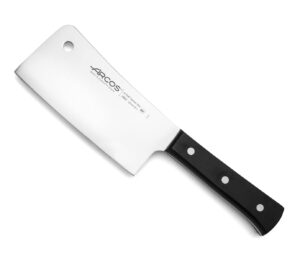 arcos cleaver knife 6 inch nitrum stainless steel and 160 mm blade. 477 gr. professional knife for boning. ergonomic polyoxymethylene pom handle. series universal. color black