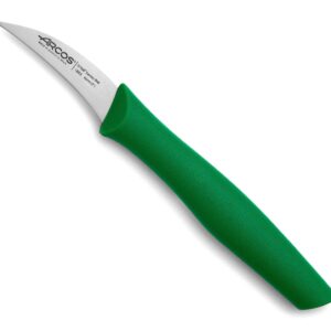 ARCOS 2 Pieces Paring Knife Set. 2 Peeling Knives of Stainless Steel and Ergonomic Polypropylene Handle for Cutting Fruits, Vegetables and Tubers. Series Nova. Color Green