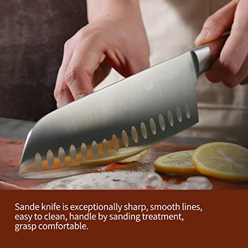 YUSOTAN Santoku Knife-Chef Knife,Multi-Designed Handles In Various Materials (Rosewood Santoku Knife-7inch)