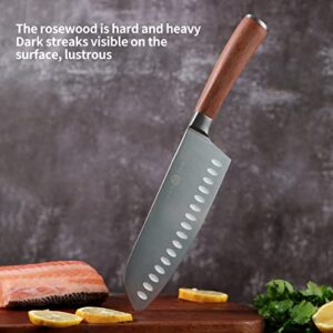 YUSOTAN Santoku Knife-Chef Knife,Multi-Designed Handles In Various Materials (Rosewood Santoku Knife-7inch)