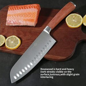 YUSOTAN Santoku Knife-Chef Knife,Multi-Designed Handles In Various Materials (Rosewood Santoku Knife-7inch)