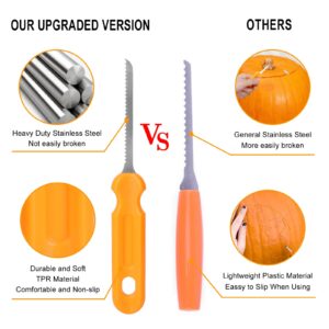 Halloween Pumpkin Carving Kit, 13 Piece Professional Stainless Steel Pumpkin Cutting Carving Supplies Tools for Adults & Kids, Sculpting Tools with Handbag Carve Jack-O-Lanterns Halloween Decorations