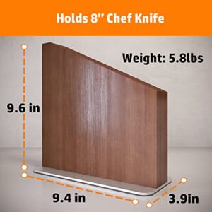 Magnetic Knife Block - Double Sided with Strong Magnet - Wooden Magnetic Knife Holder for Kitchen Counter - Magnetic Knife Stand for Kitchen Knife Storage - Magnetic Knife Rack - Kitchen Knife Holder