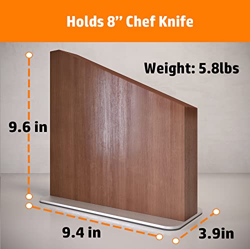 Magnetic Knife Block - Double Sided with Strong Magnet - Wooden Magnetic Knife Holder for Kitchen Counter - Magnetic Knife Stand for Kitchen Knife Storage - Magnetic Knife Rack - Kitchen Knife Holder