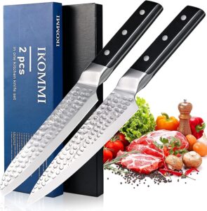 professional chef knife, 8'' chef's knife and 7'' santoku knife, german high carbon stainless steel knife with ergonomic handle, ergonomic handle, ultra sharp kitchen knife set with gift box - 2 pcs