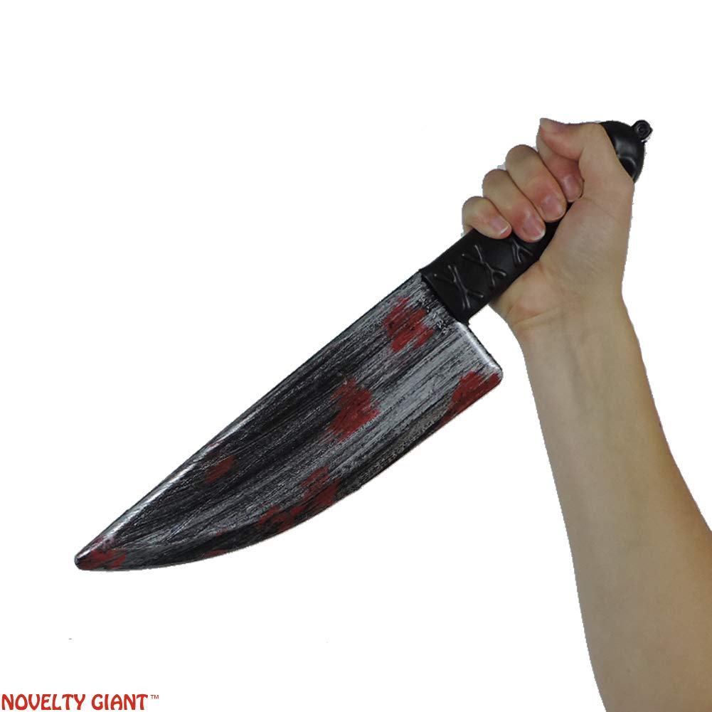 NOVELTY GIANT WWW.NOVELTYGIANT.COM Jumbo Plastic Bloody Butcher Knife With Skull Handle Costume Prop