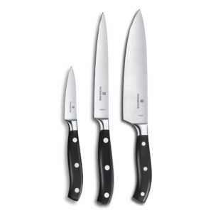 victorinox 7.7243.3 forged 3-piece chef's knife set, 8 inch, black