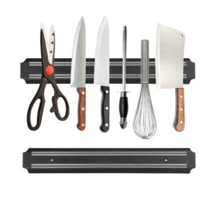 magnetic knife strips,15 inch knife storage strip, multi-purpose magnetic knife bar rack block for kitchen utensil holder,magnetic tool organizer, home organizer (2 pack)