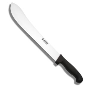 jero commercial series - 12 inch traditional style butcher knife - high carbon stainless steel - large grip poly handle - made in portugal