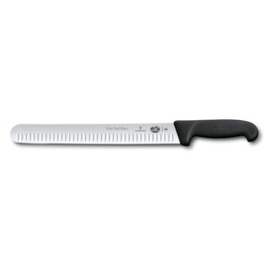 victorinox swiss army cutlery fibrox pro slicing knife, granton blade, 12-inch - custom engraved