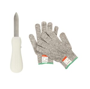 rockland guard dexter-russell 2.75" new haven style oyster knife cut-resistant gloves - perfect for safe and easy oyster shucking (extra large)