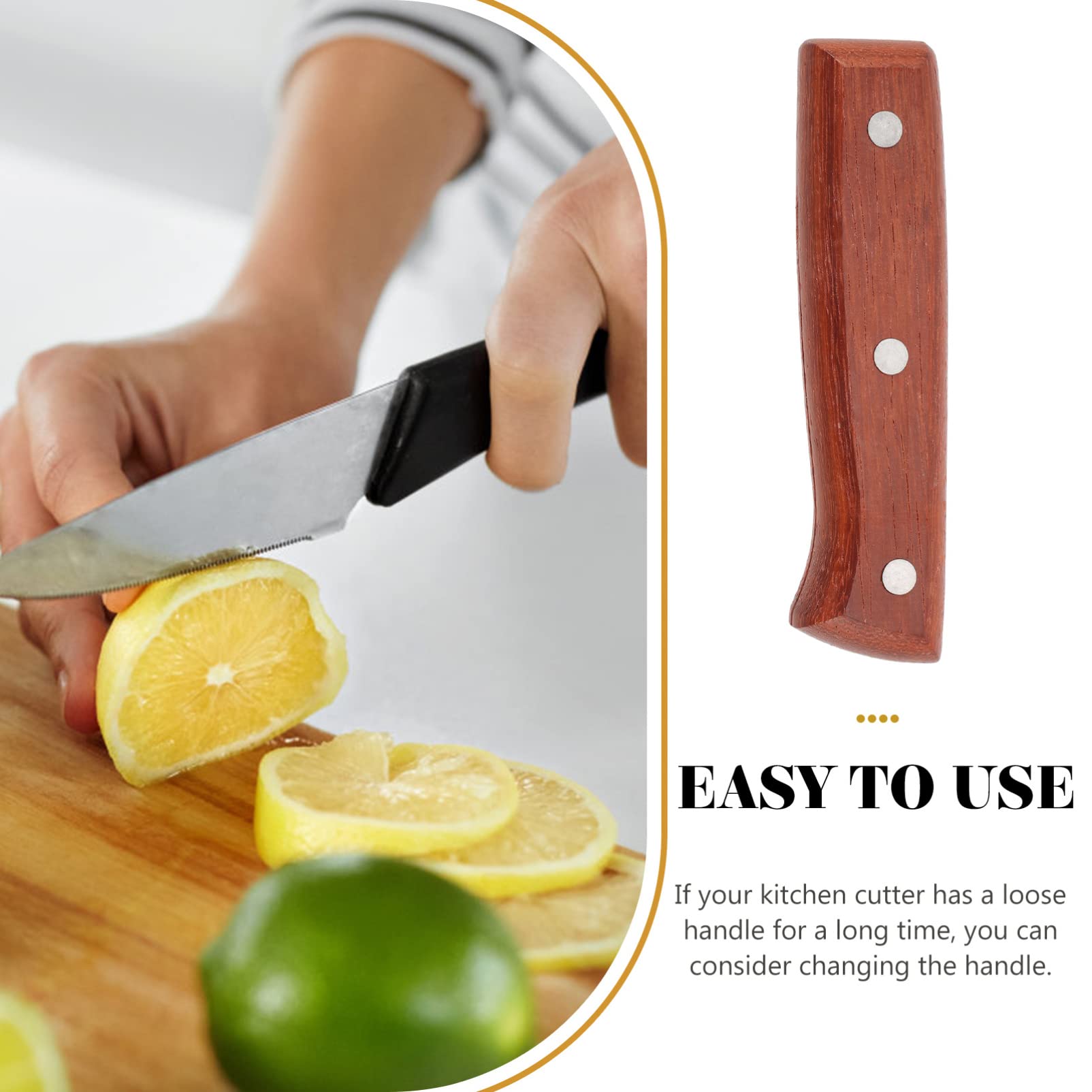 1 Set Kitchen Handle Vegetable Cutter Handle Chef Cutter Handle Knives Scales Handle Non-skid Cutter Handle Wood Knives Handle Diy Handle Blank Wooden Chopping