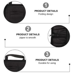 Angoily 1PCS Black Chef Knife Roll Bag for Chefs, 7 Slots Portable Chef Knife Case Storage Roll Bag with Carry Handle and Adjustable Band