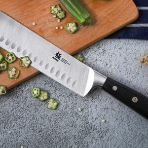 KYOKU Samurai Series 7" Nakiri Vegetable Knife + 7" Chinese Vegetable Cleaver - Full Tang - Japanese High Carbon Steel - Pakkawood Handle