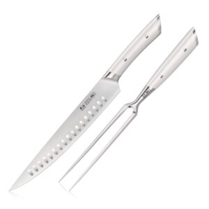cangshan helena series german steel forged 2-piece carving set (white)