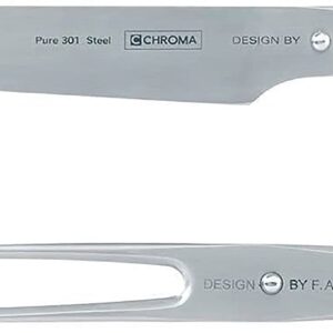 Chroma USA Chroma by F. A. Porsche Type 301 Carving Fork and 8-Inch Chef's Knife, one size, silver