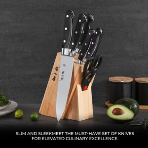 ZHANG XIAO QUAN Chinese Cleaver Chef Knife Kitchen Meat Cleaver - 9" Stainless Steel Chopping Knife for Meat Cutting - Safe Non-stick Coating Blade - Full Tang Anti-Slip Pear Wooden Handle