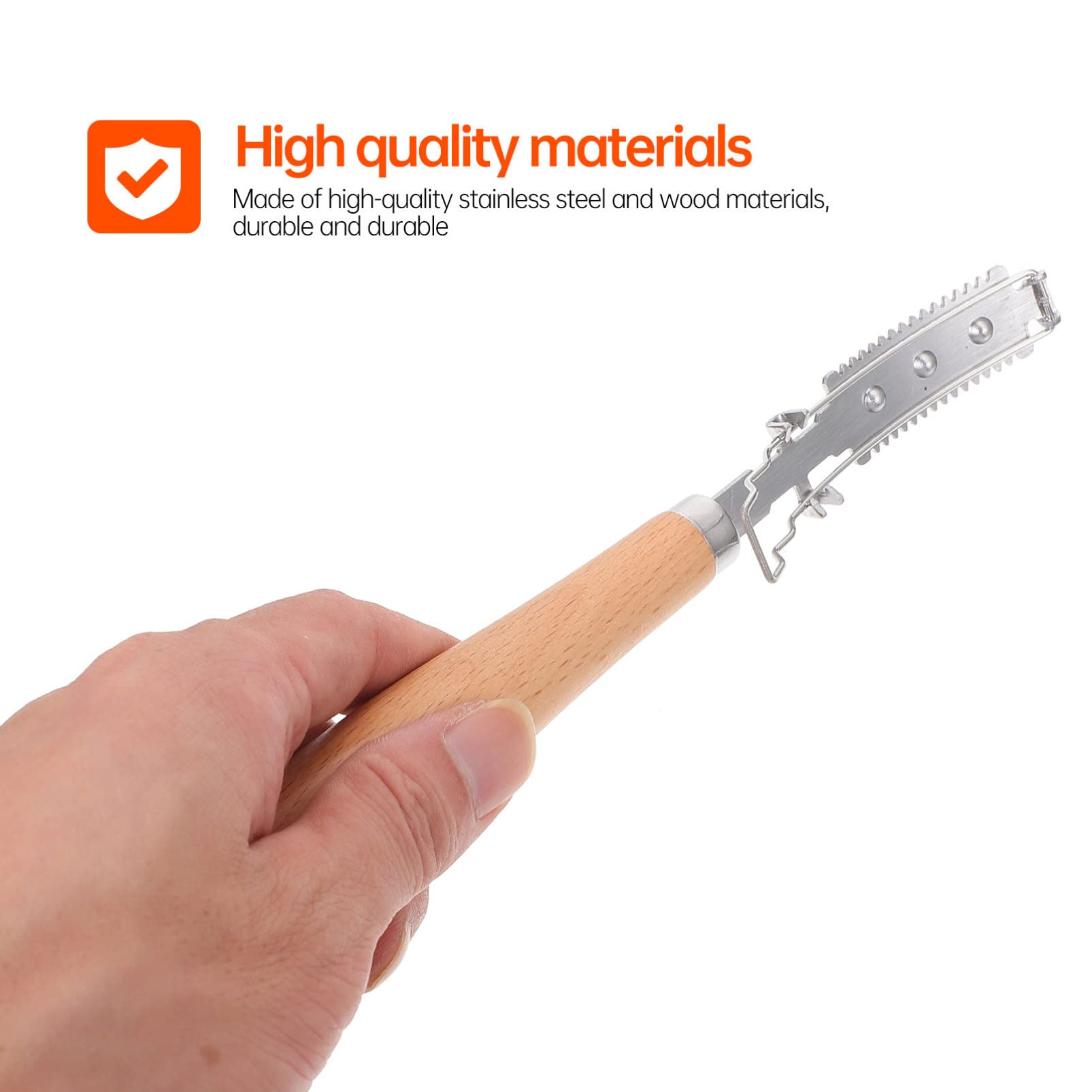 Hemoton Pig Hair Scraping Device Lame Razor Pig Hair Scraper Pork : Pig Hair Shaving Stainless Steel Meat Hair Scraper Wood Handle Blade Meat Hair Gadget Tool Meat Hair Remover