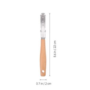 Hemoton Pig Hair Scraping Device Lame Razor Pig Hair Scraper Pork : Pig Hair Shaving Stainless Steel Meat Hair Scraper Wood Handle Blade Meat Hair Gadget Tool Meat Hair Remover