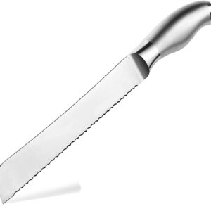 Brandobay Bread Knife 8-Inch, High Stainless Steel, Ergonomic Handle, Cakes Slicing Knife