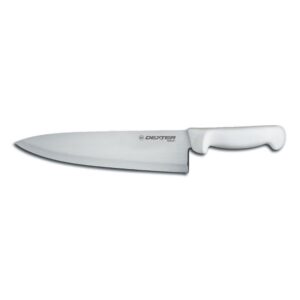 basics p94831 10" wide white cooks knife with polypropylene handle