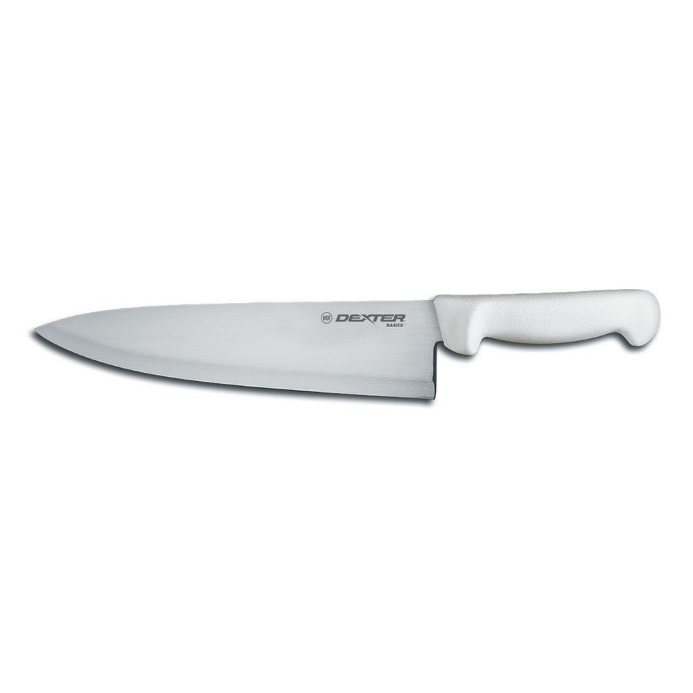 Basics P94831 10" Wide White Cooks Knife with Polypropylene Handle