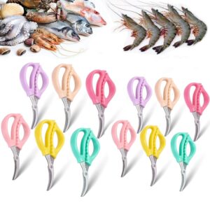 kitchen Seafood Scissors,Crab Lobster Leg Crackers and Seafood Tools for Lobster, crab, shrimp, vegetables and other cutting work 6.1 inch (Colorful 12)