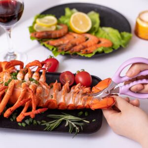 kitchen Seafood Scissors,Crab Lobster Leg Crackers and Seafood Tools for Lobster, crab, shrimp, vegetables and other cutting work 6.1 inch (Colorful 12)