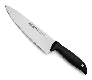 arcos menorca series - chef knife 8'' nitrum stainless steel blade with comfortable black polypropylene handle - innovative design for daily life. menorca series. color black.