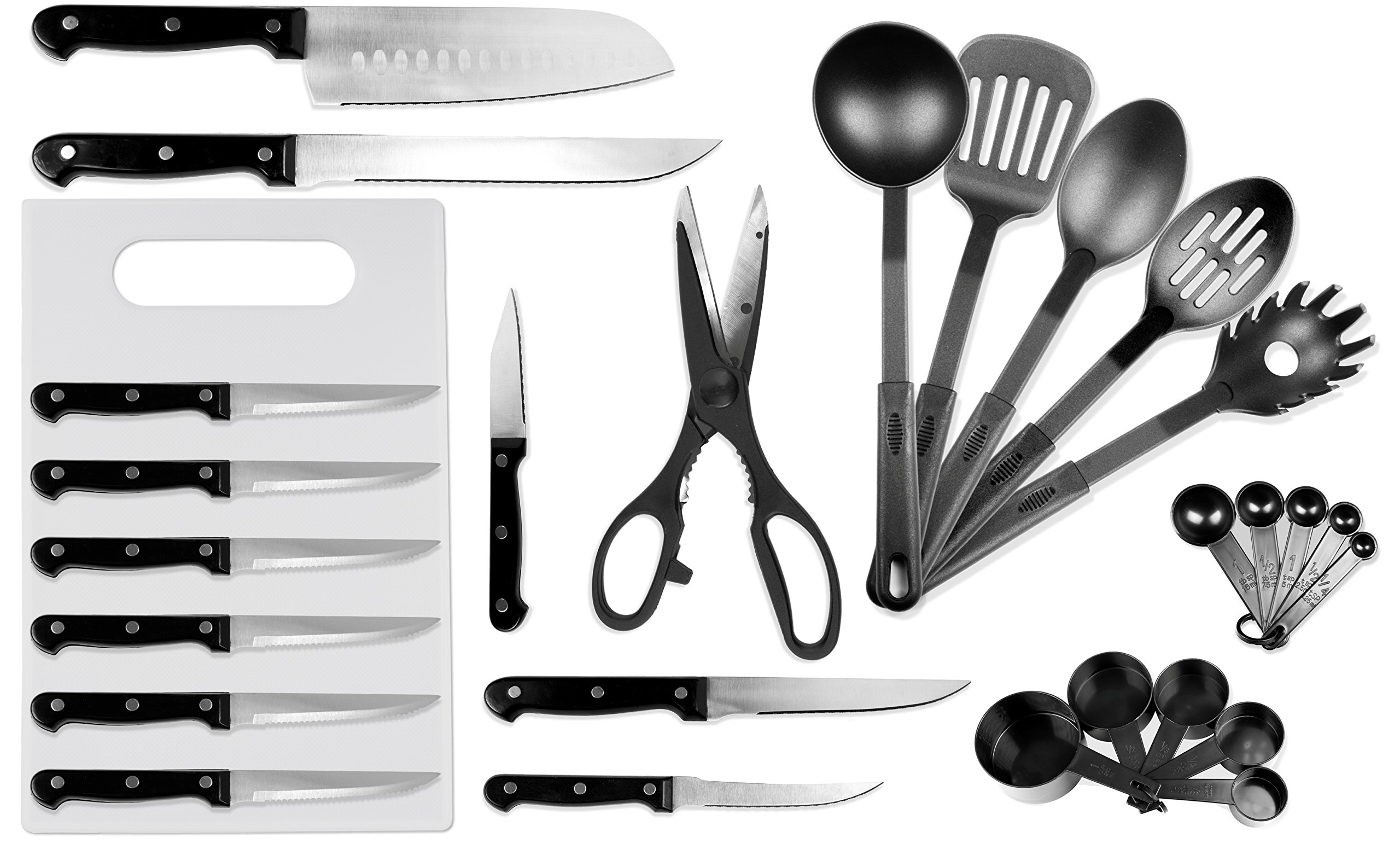 Imperial Home 29 Pc Kitchen Knife Set with Holder, Cutlery Set, Home Essentials, Kitchen Knives, Cooking Knives with Block, Stainless Steel, Chef Knife for Cutting, Slicing, Cooking, Chopping, etc.