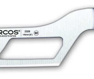 ARCOS Cheese Knife 6 Inch Nitrum Stainless Steel and 145 mm blade. Ergonomic Polyoxymethylene POM Handle. Series Riviera. Color Black