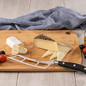 ARCOS Cheese Knife 6 Inch Nitrum Stainless Steel and 145 mm blade. Ergonomic Polyoxymethylene POM Handle. Series Riviera. Color Black