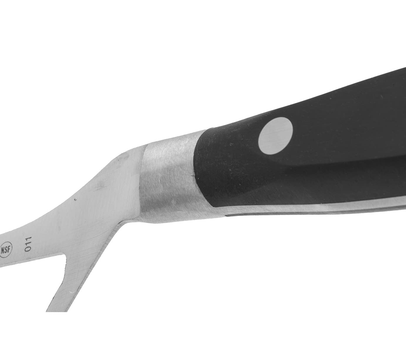 ARCOS Cheese Knife 6 Inch Nitrum Stainless Steel and 145 mm blade. Ergonomic Polyoxymethylene POM Handle. Series Riviera. Color Black