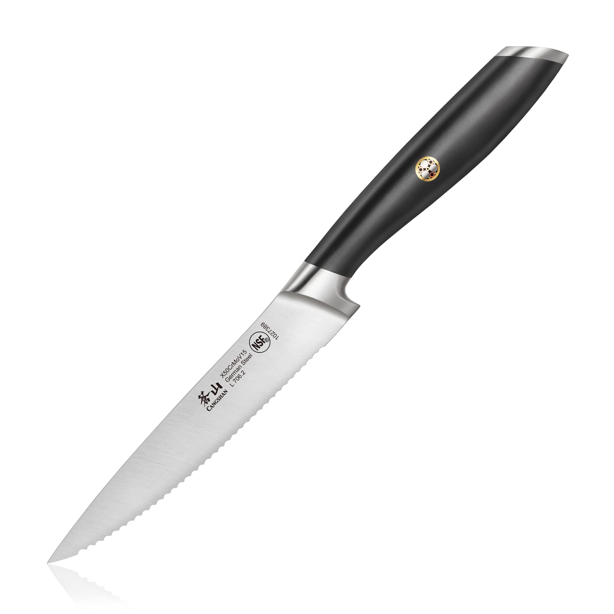 Cangshan L Series 1027389 German Steel Forged 5" Serrated Utility Knife