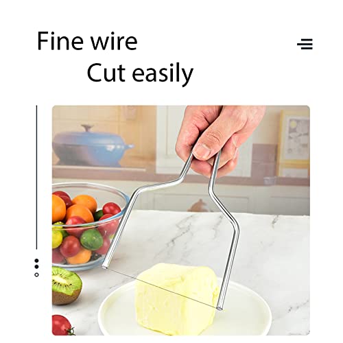 2 Pcs Cheese Slicer, Cheese Cutter Stainless Steel Cheese Slicers with Wire Easy And Fast Cutting Block Cheese Butter