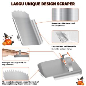 LASGU 2 Pcs Pumpkin Carving Scraper Glove Kit,Ergonomically Designed Pumpkin Carving Tool with 2 Pumpkin Scrapers Gloves & Pumpkin Knife for Halloween